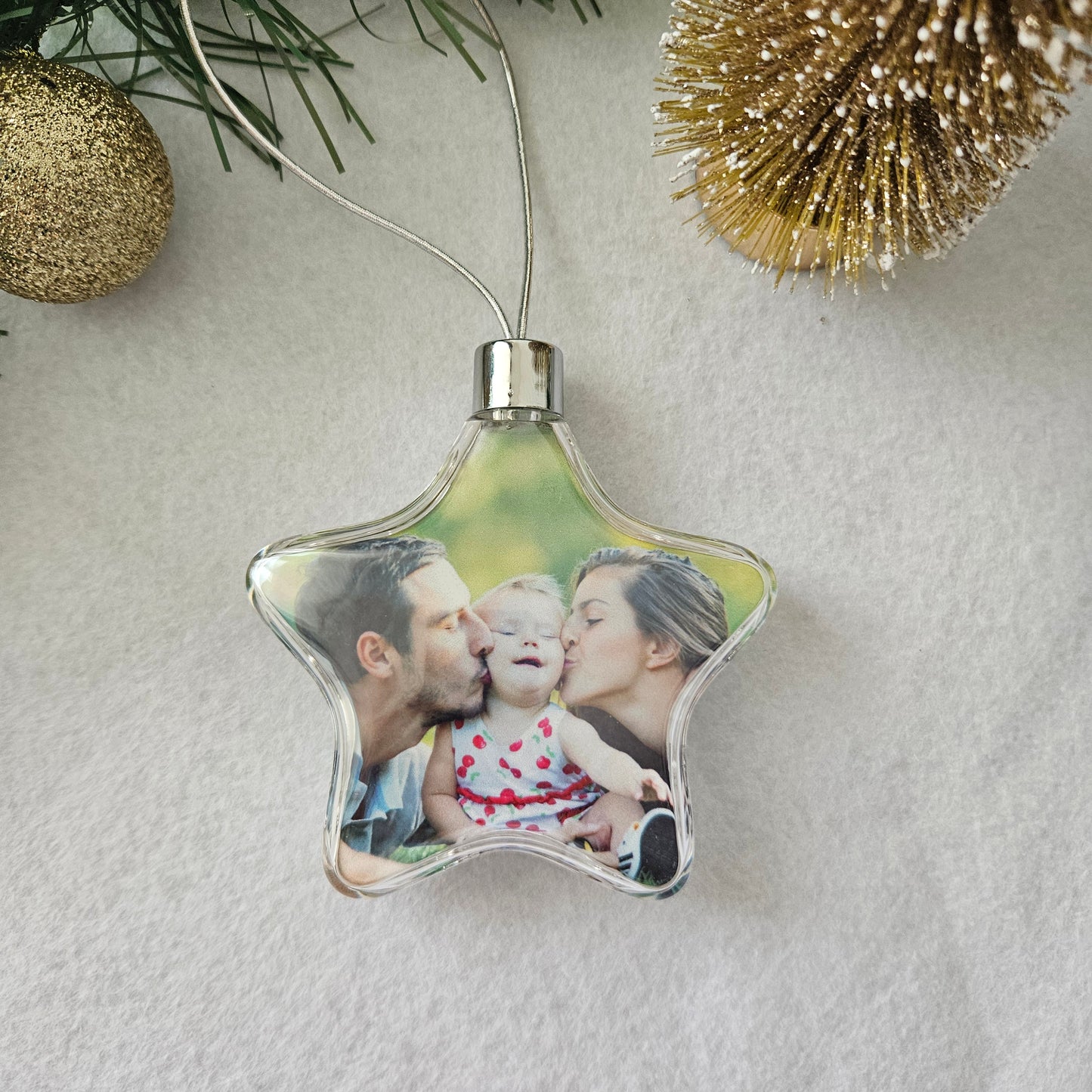 Boule de Noël Etoile - Photos recto verso