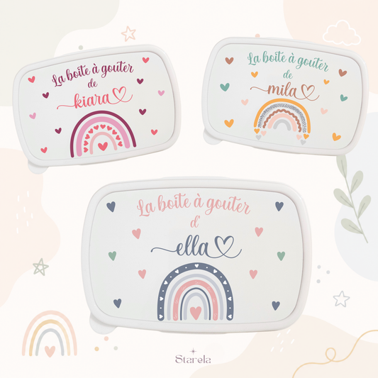 Boîte à goûter Personnalisée - Arc-en-ciel