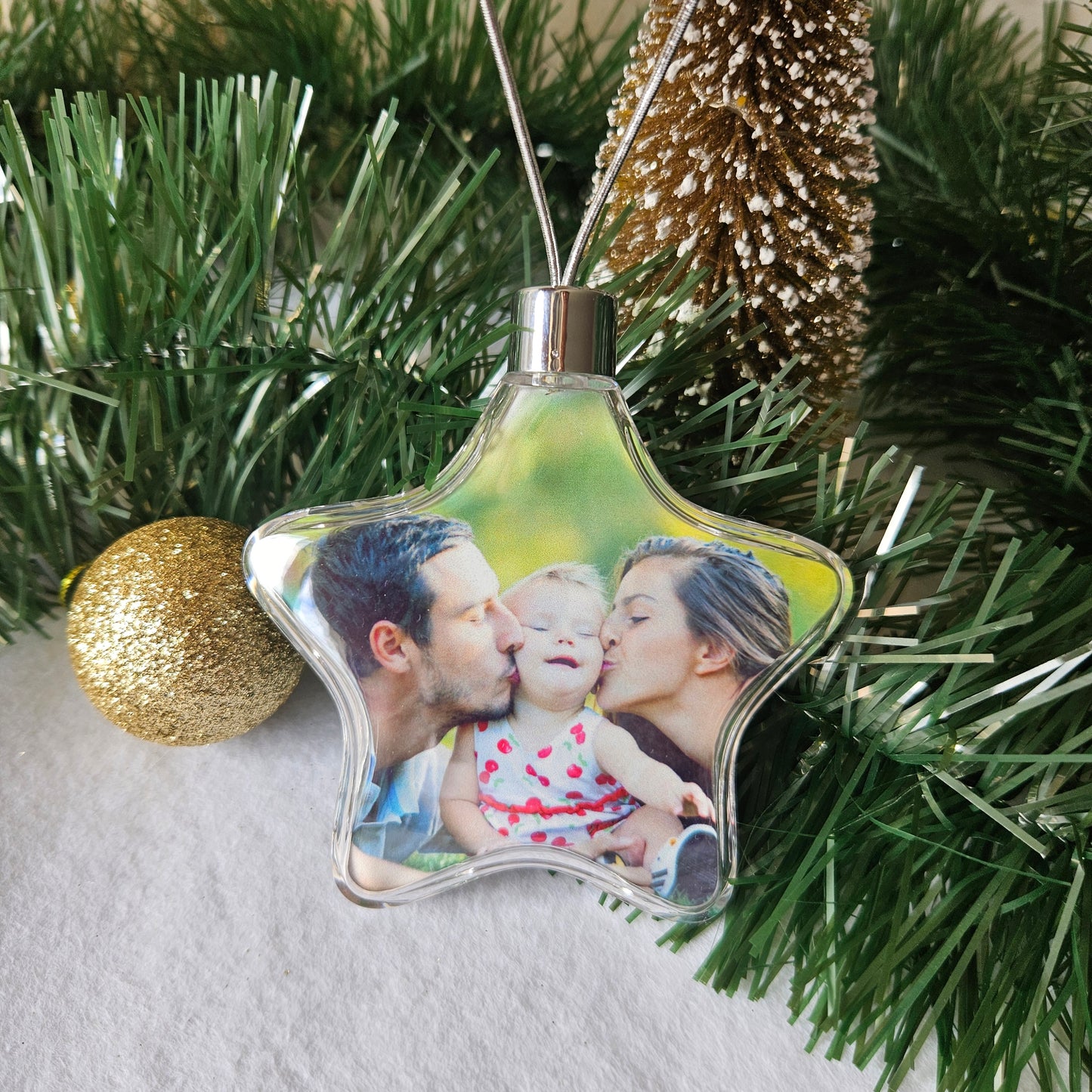 Boule de Noël Etoile - Photos recto verso