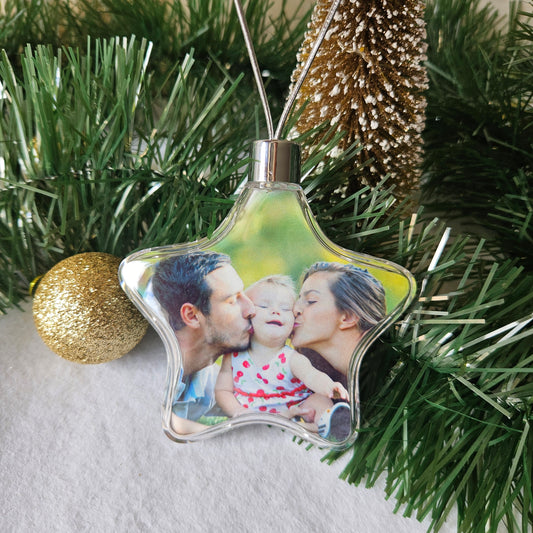 Boule de Noël Etoile - Photos recto verso