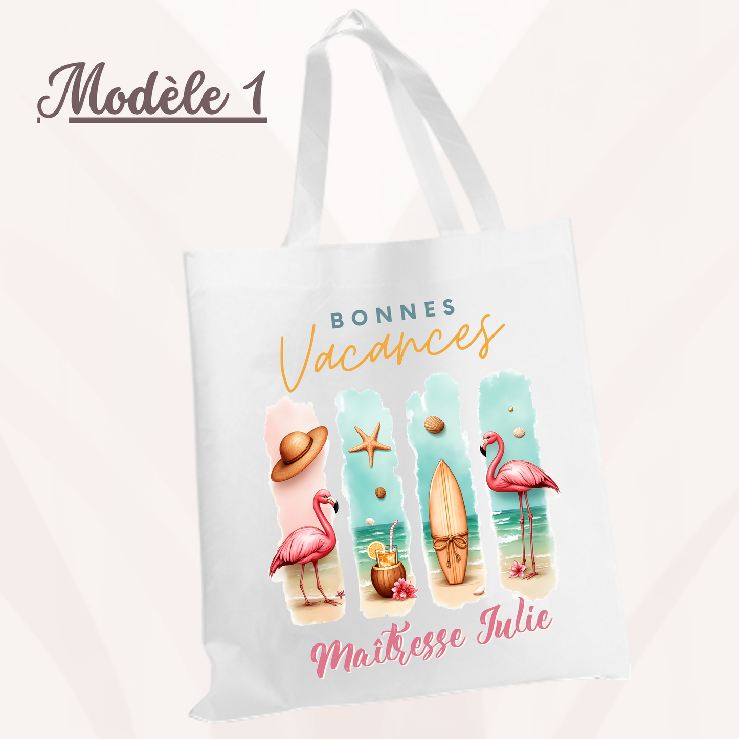 Fouta de plage + Tote Bag personnalisé - Maîtresse Atsem Aesh
