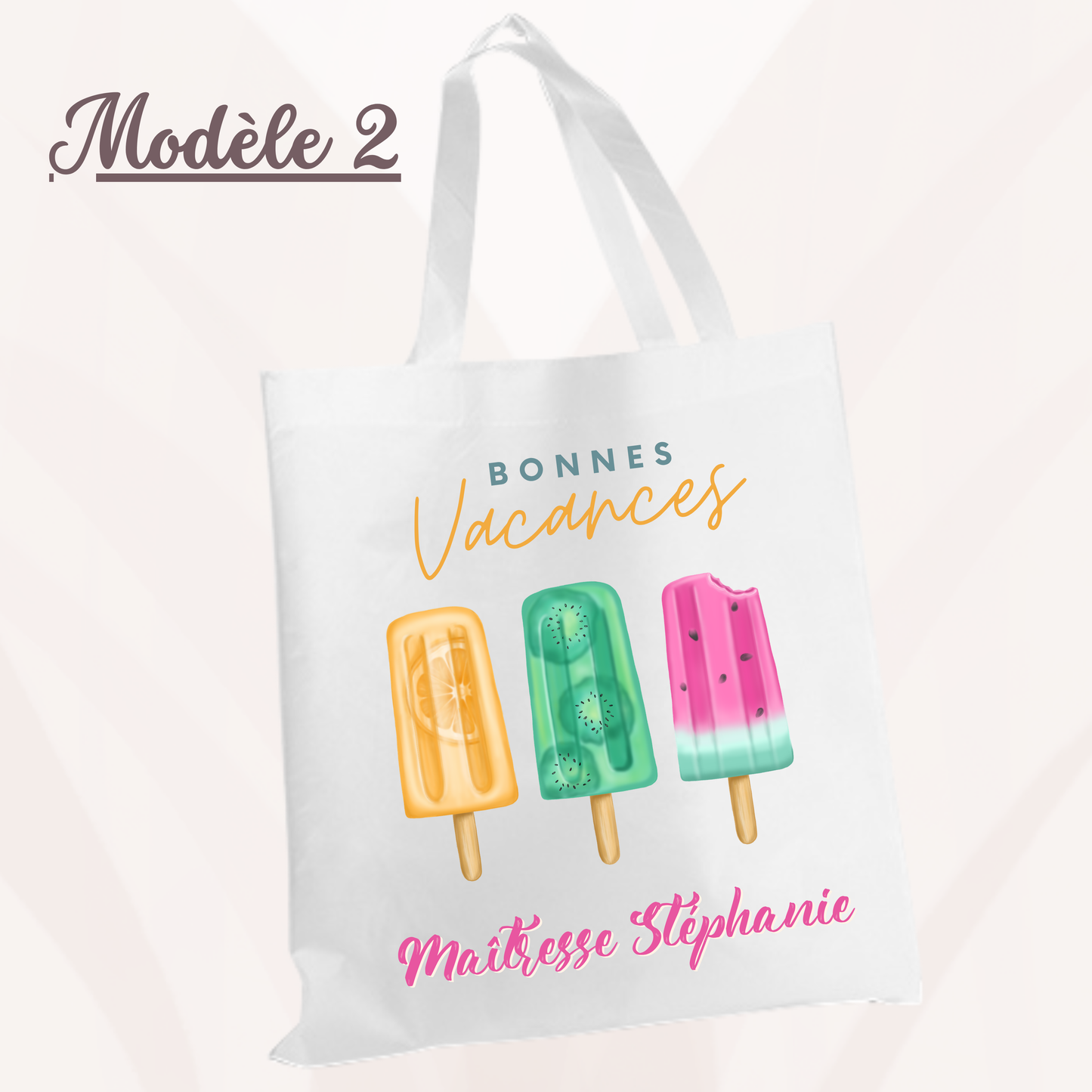 Fouta de plage + Tote Bag personnalisé - Maîtresse Atsem Aesh