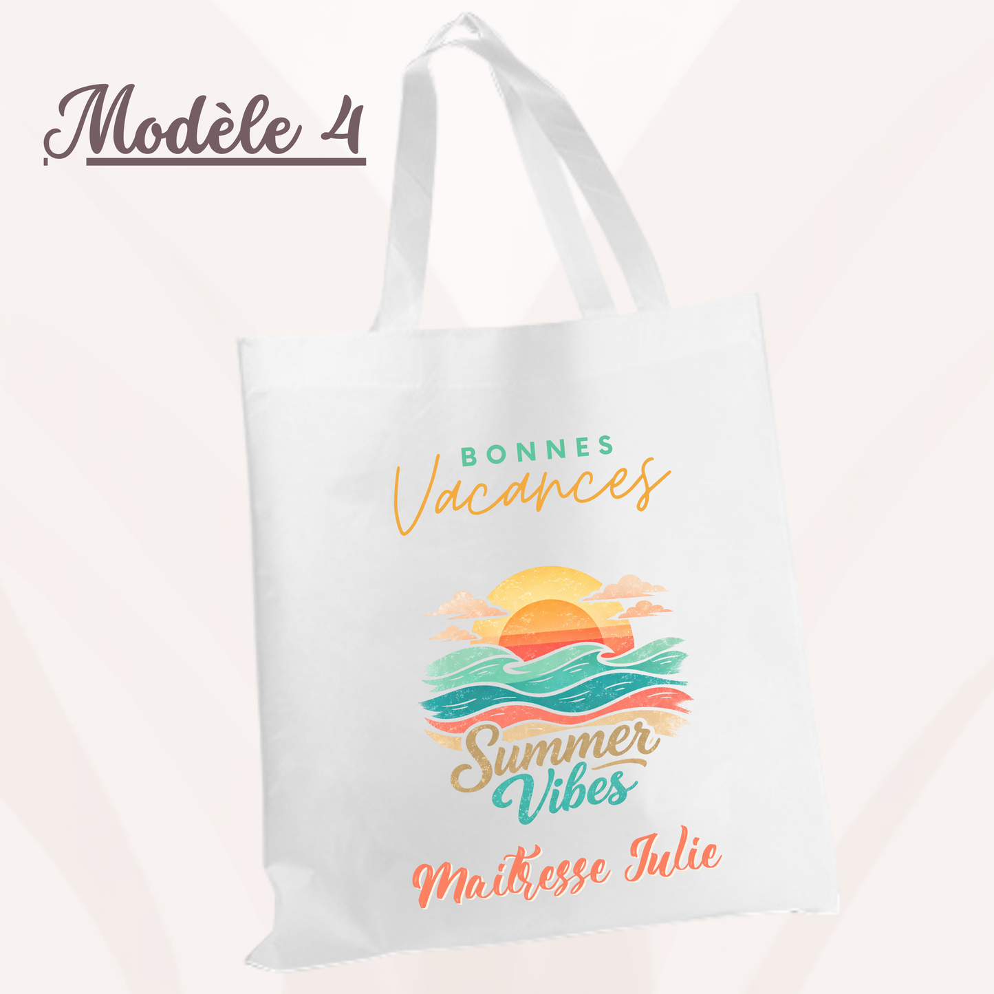 Fouta de plage + Tote Bag personnalisé - Maîtresse Atsem Aesh