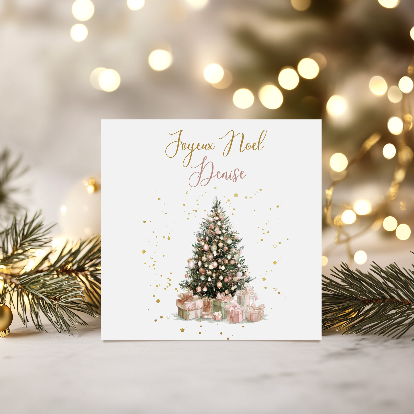 Carte de vœux de Noël personnalisée - Sapin