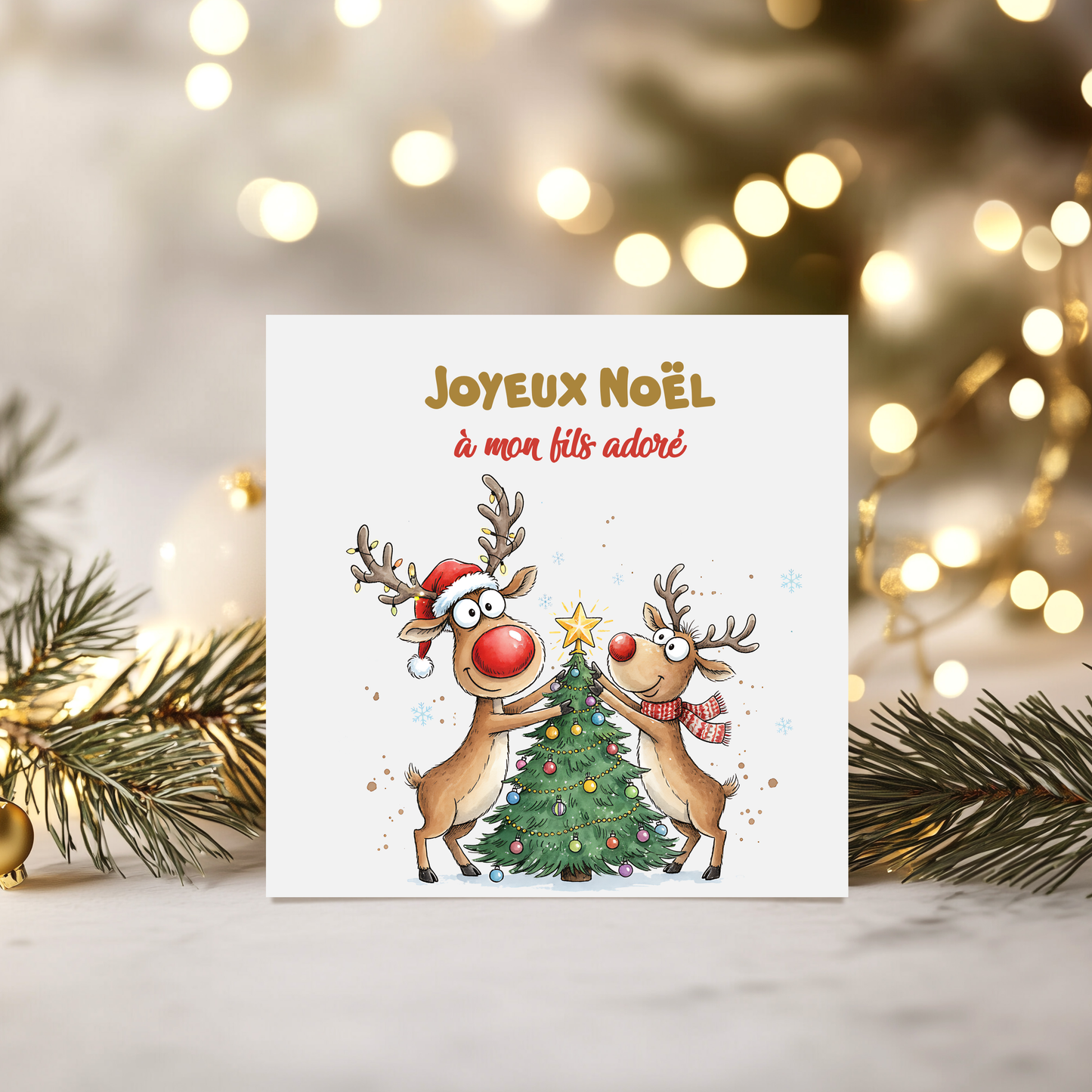 Carte de vœux de Noël personnalisée -Rennes