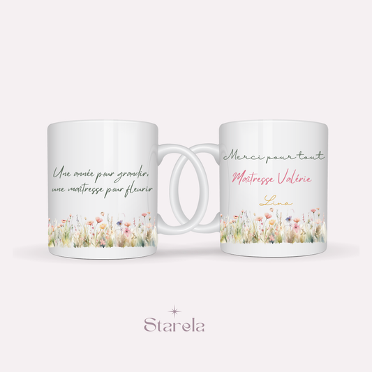 Mug Maîtresse / Atsem/ Aesh / Nounou personnalisable - Maîtresse pour fleurir