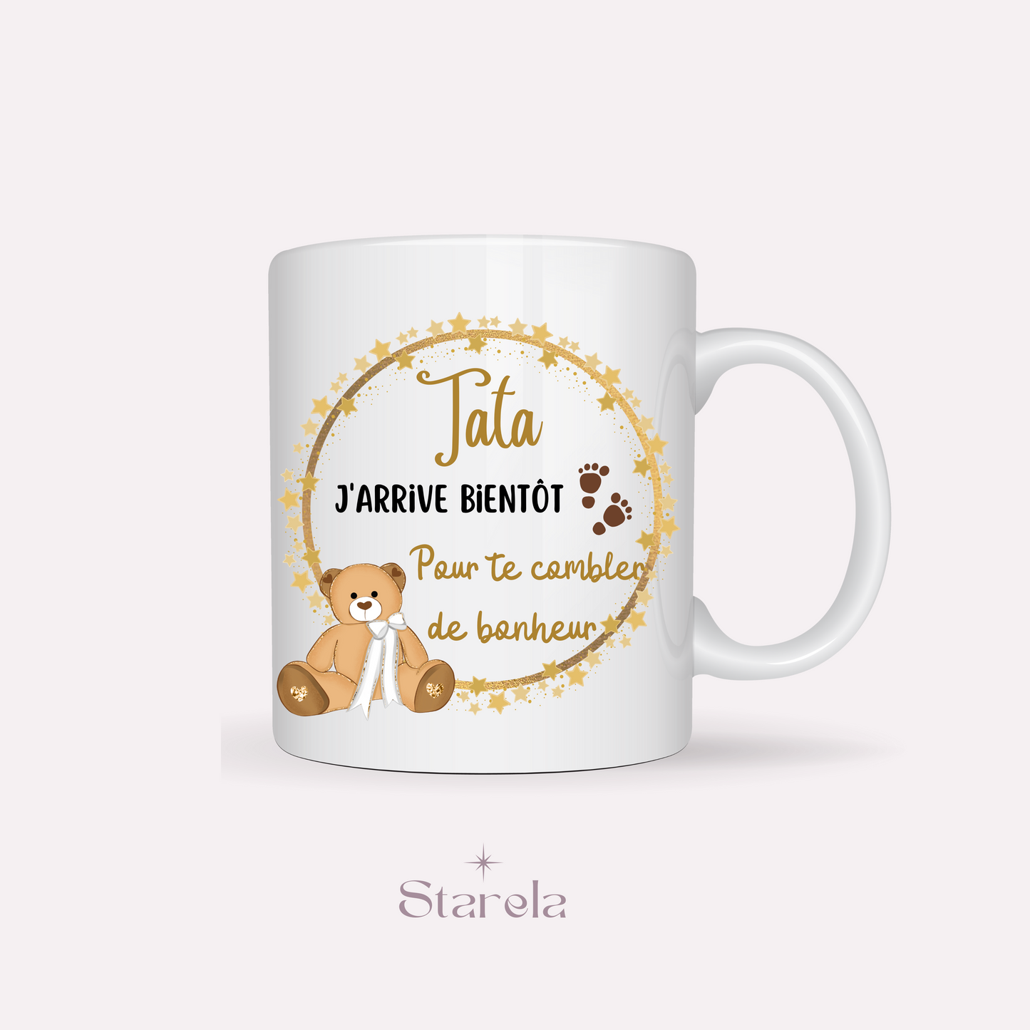 Mug Tata j'arrive bientôt - Doré