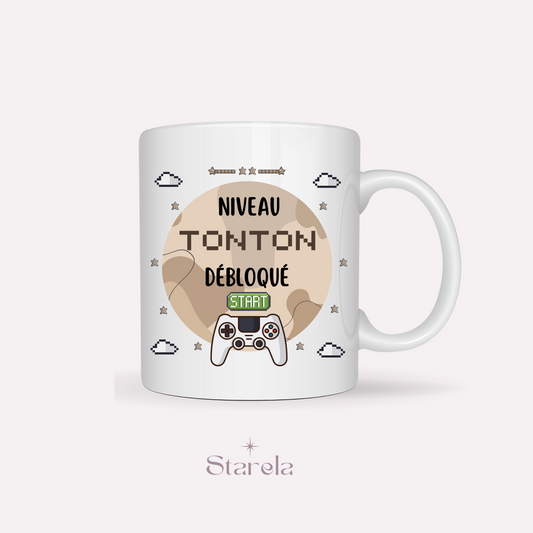 Mug Niveau Tonton débloqué - Beige