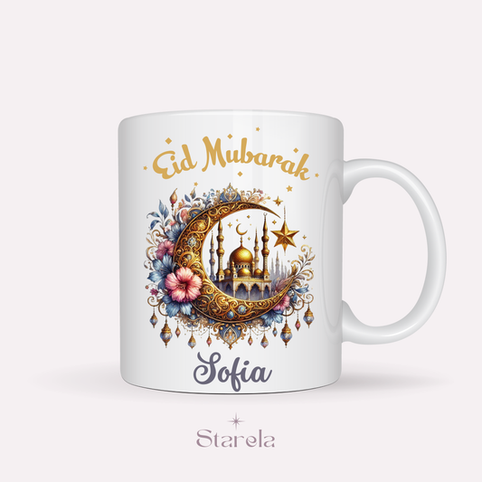 Mug Eïd personnalisable - Eïd Mubarak - Rose