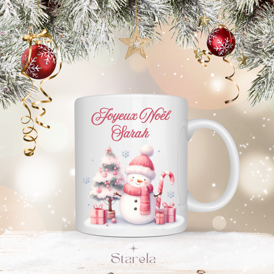 Mug Noël personnalisable - Bonhomme de neige