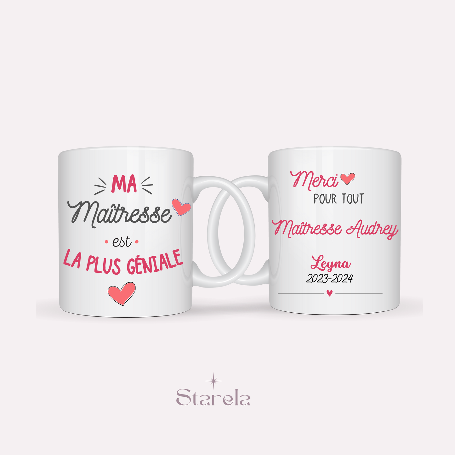 Mug Maîtresse / Atsem/ Aesh / Nounou personnalisable - Maîtresse la plus géniale