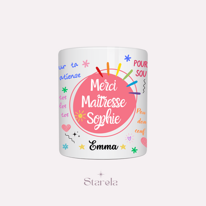 Mug Maîtresse / Atsem/ Aesh / Nounou personnalisable