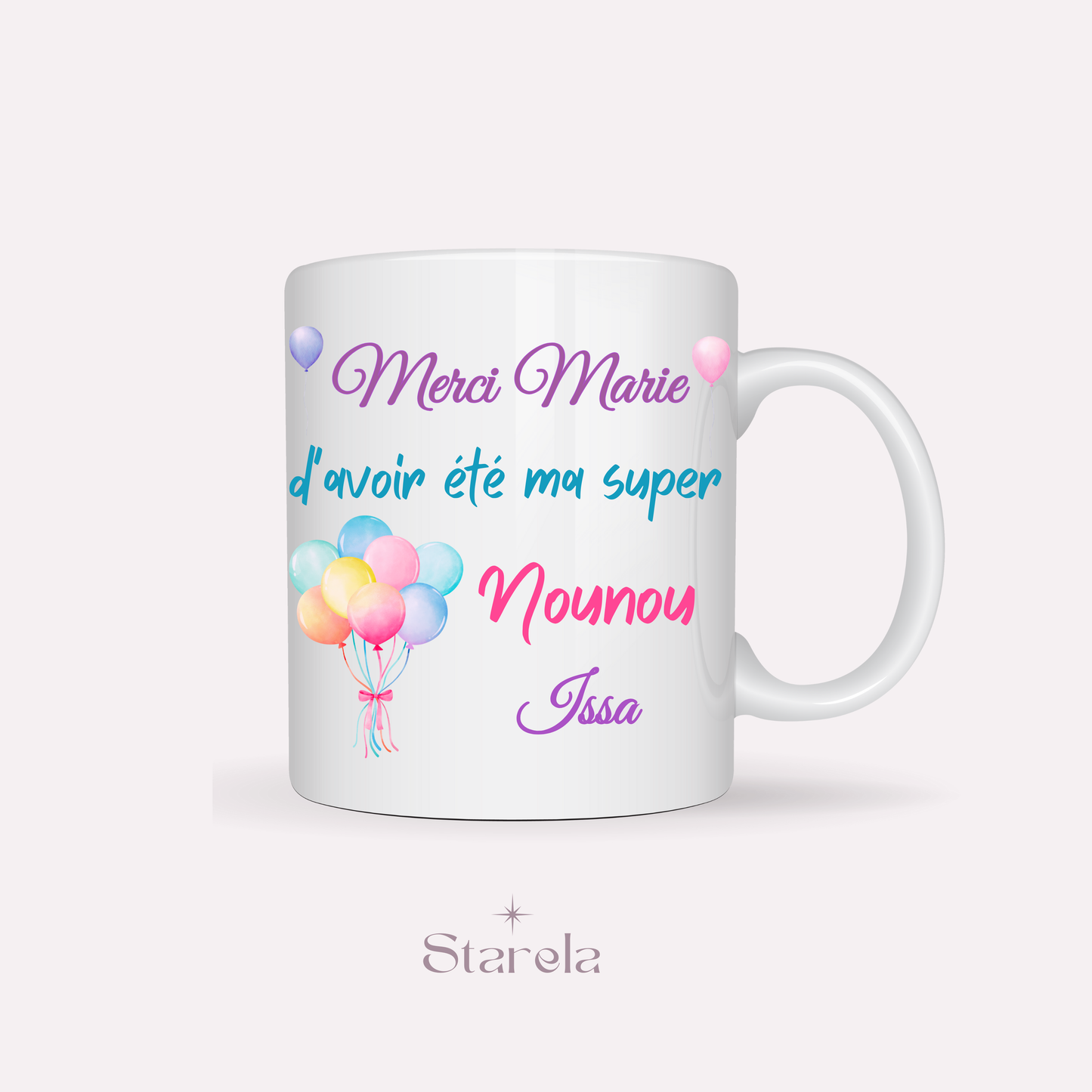 Mug Maîtresse / Atsem/ Aesh / Nounou personnalisable - Ballons