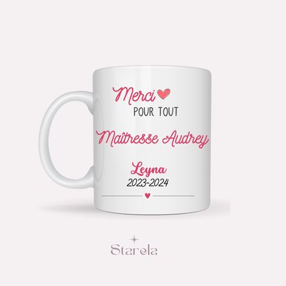 Mug Maîtresse / Atsem/ Aesh / Nounou personnalisable - Maîtresse la plus géniale