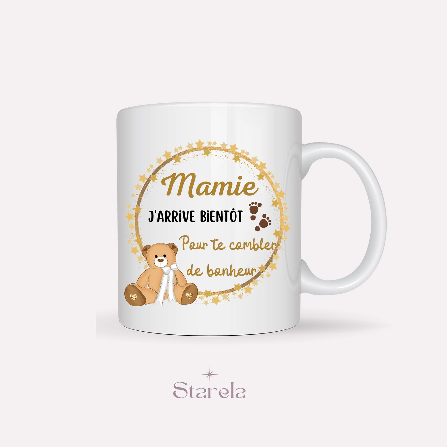 Mug Mamie j'arrive bientôt - Doré