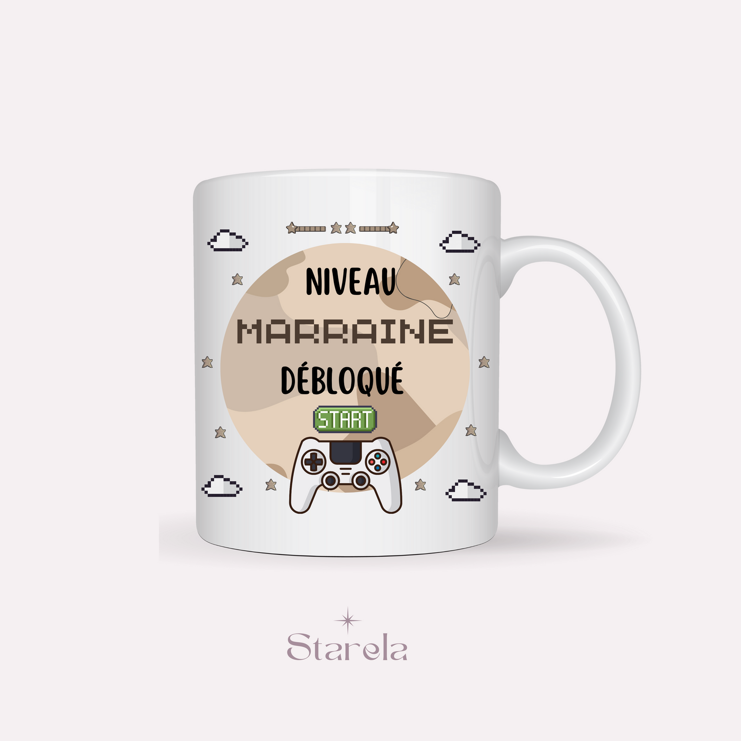 Mug Niveau Marraine débloqué beige