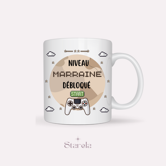 Mug Niveau Marraine débloqué beige