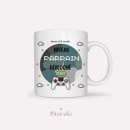 Mug Niveau parrain débloqué - Gris