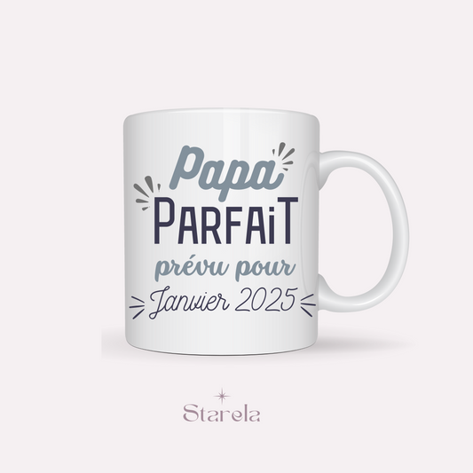 Mug Papa parfait prévu - Gris - A personnaliser