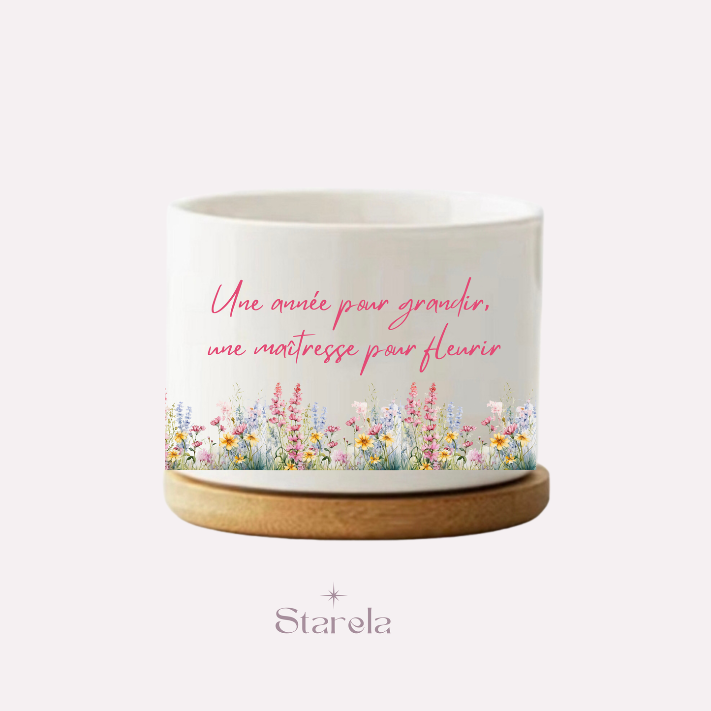 Pot de plante personnalisé Maîtresse ATSEM AESH