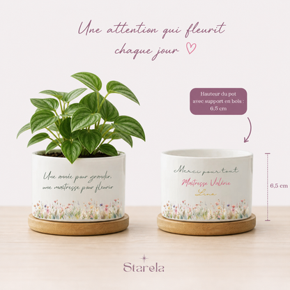 Pot de plante personnalisé Maîtresse ATSEM AESH