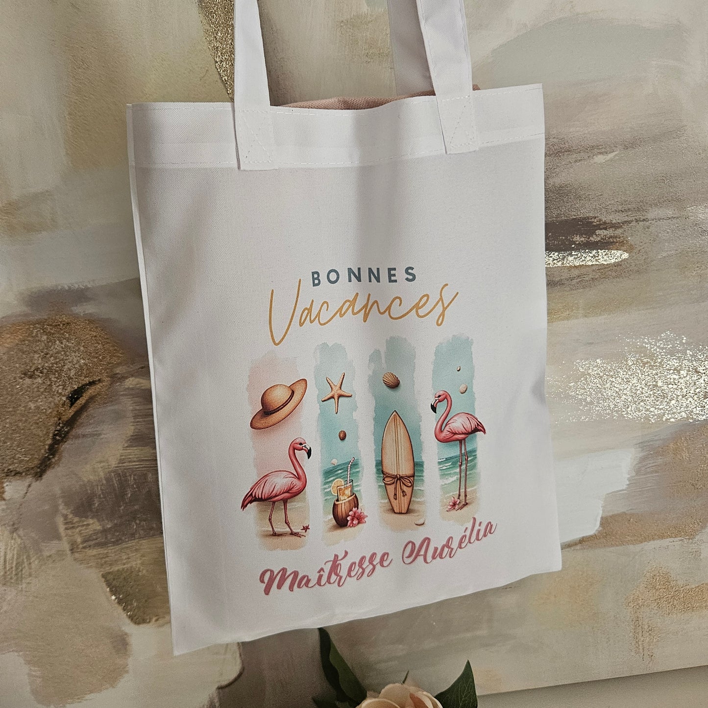 Fouta de plage + Tote Bag personnalisé - Maîtresse Atsem Aesh