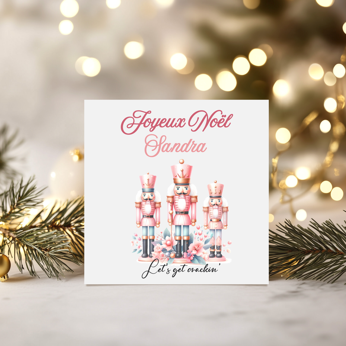 Carte de vœux de Noël personnalisée - Casse noisette