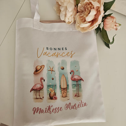 Fouta de plage + Tote Bag personnalisé - Maîtresse Atsem Aesh