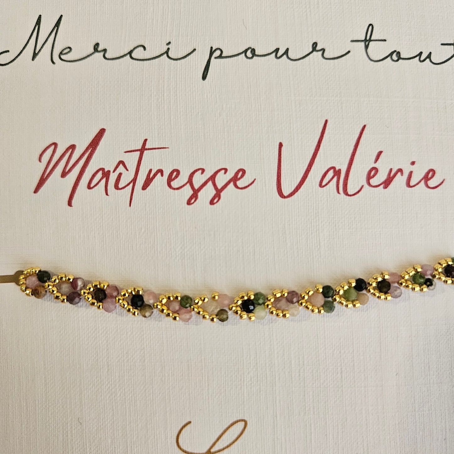 Carte bijoux personnalisée - cadeau Maîtresse, Atsem, Aesh