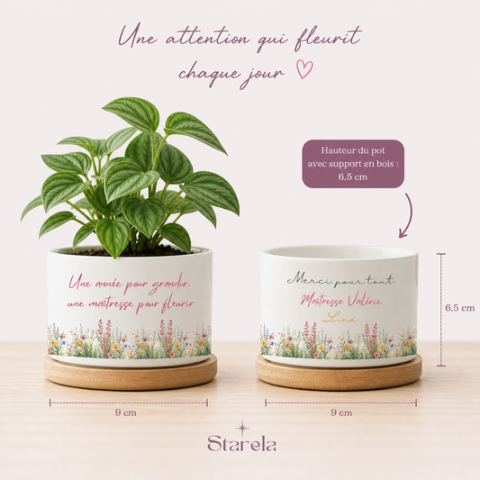 Pot de plante personnalisé Maîtresse ATSEM AESH