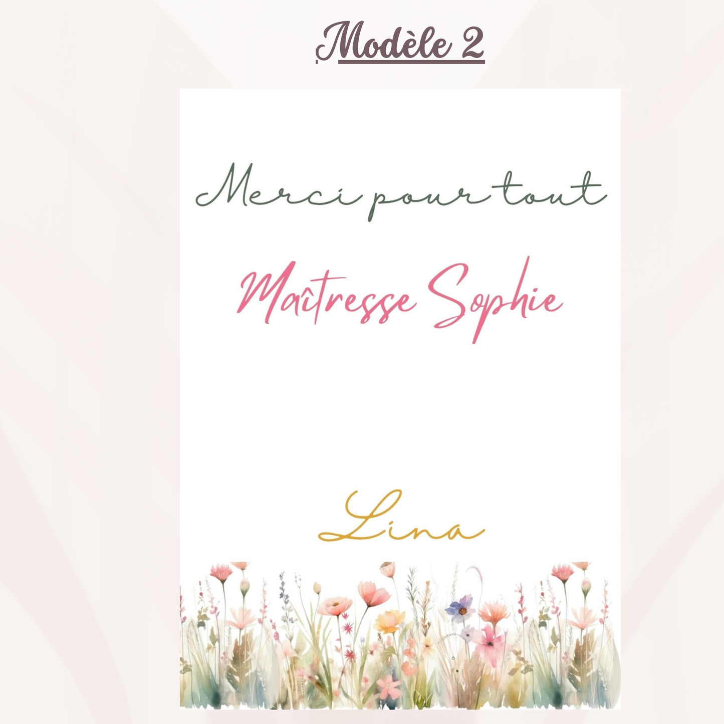 Carte bijoux personnalisée - cadeau Maîtresse, Atsem, Aesh